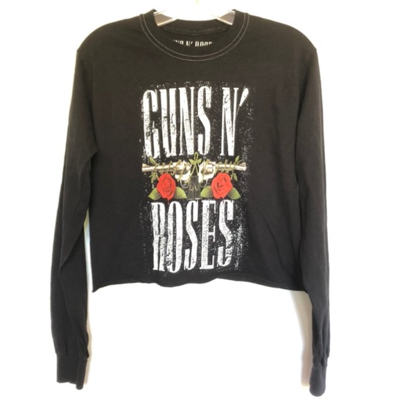 Guns N  Roses Sweet Child O Mine Crop Long Sleeve T Shirt - Picture 2 of 4